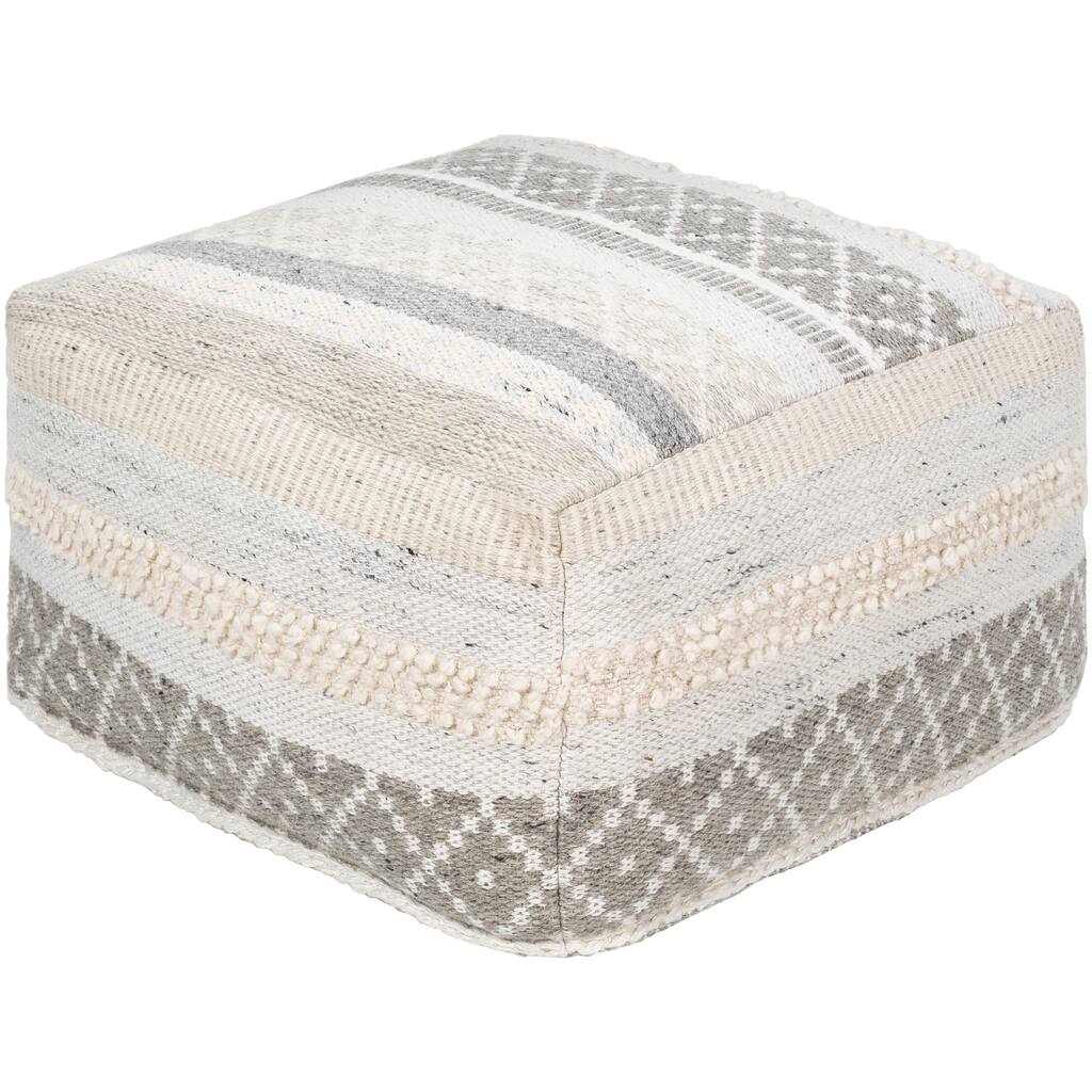 Anneli Farmhouse Patchwork 24-inch Square Pouf