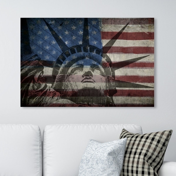 Oliver Gal 'Statue of Liberty' Americana and Patriotic Wall Art Canvas Print - Red, Blue
