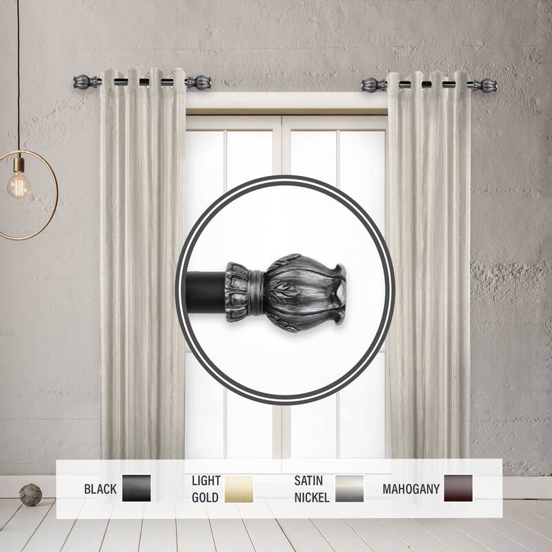 InStyleDesign Majesty 1" Side Curtain Rod 12-20 inch long (Set of 2) - 12 to 20 inches
