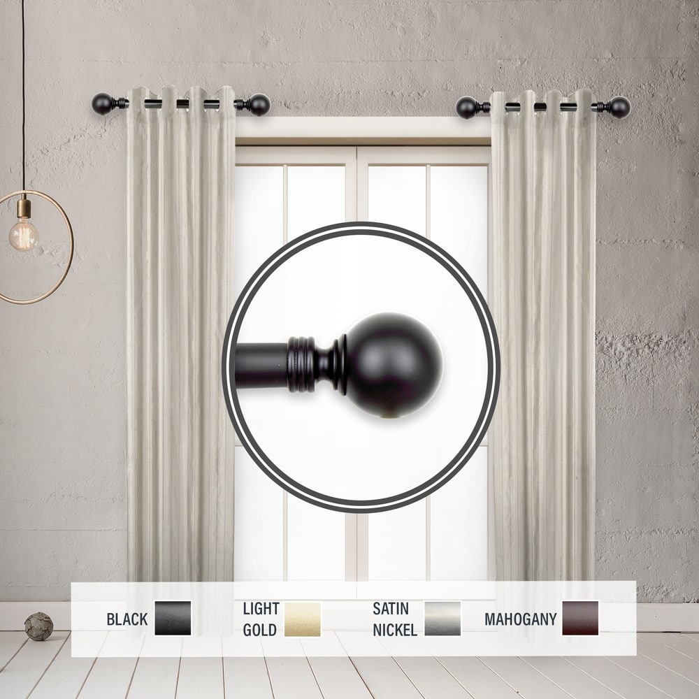 InStyleDesign Pellet 1" Side Curtain Rod 12-20 inch long (Set of 2) - 12 to 20 inches