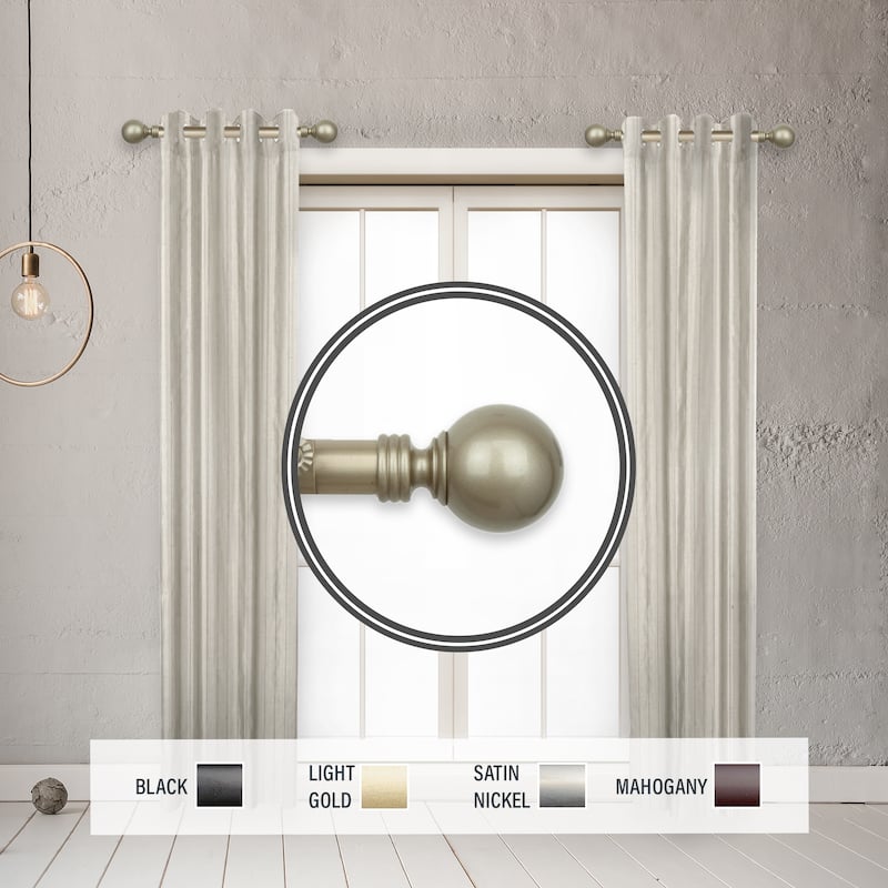 InStyleDesign Pellet 1" Side Curtain Rod 12-20 inch long (Set of 2) - 12 to 20 inches - Light Gold