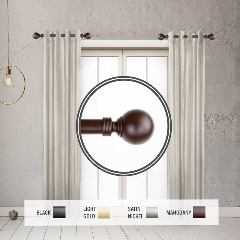 InStyleDesign Pellet 1" Side Curtain Rod 12-20 inch long (Set of 2) - 12 to 20 inches