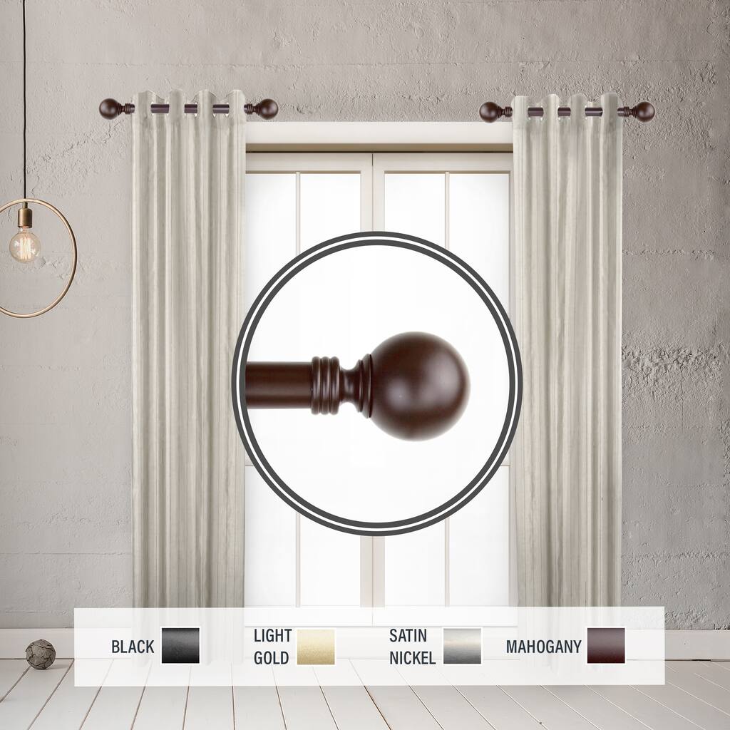 InStyleDesign Pellet 1" Side Curtain Rod 12-20 inch long (Set of 2) - 12 to 20 inches