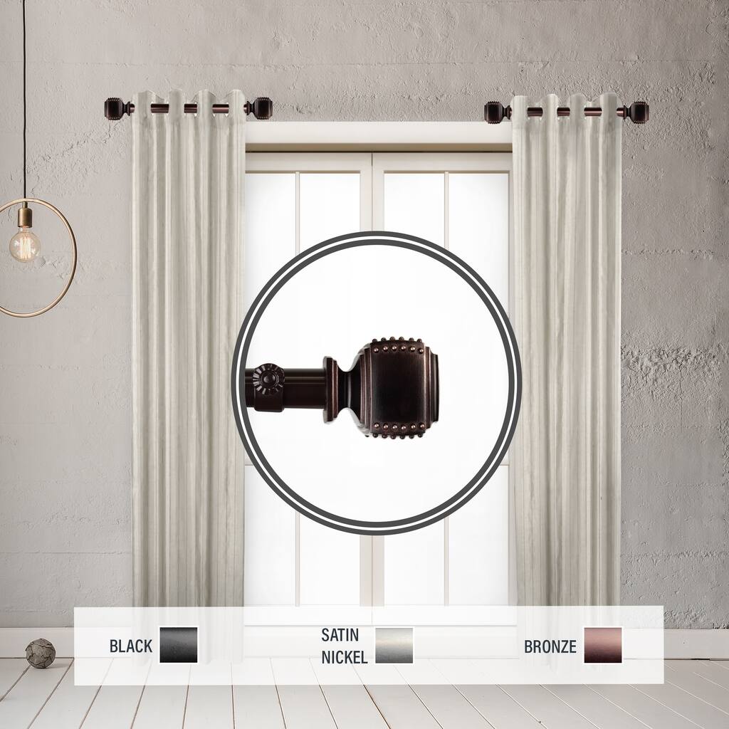 InStyleDesign Xavier 1" Side Curtain Rod 12-20 inch long (Set of 2) - 12 to 20 inches