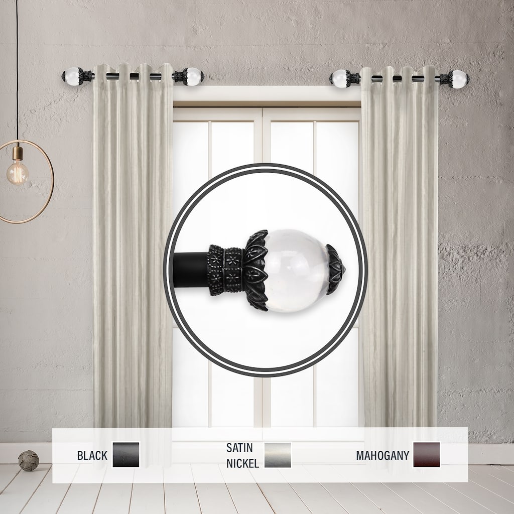 InStyleDesign Lucid 1" Side Curtain Rod 12-20 inch long (Set of 2) - 12 to 20 inches