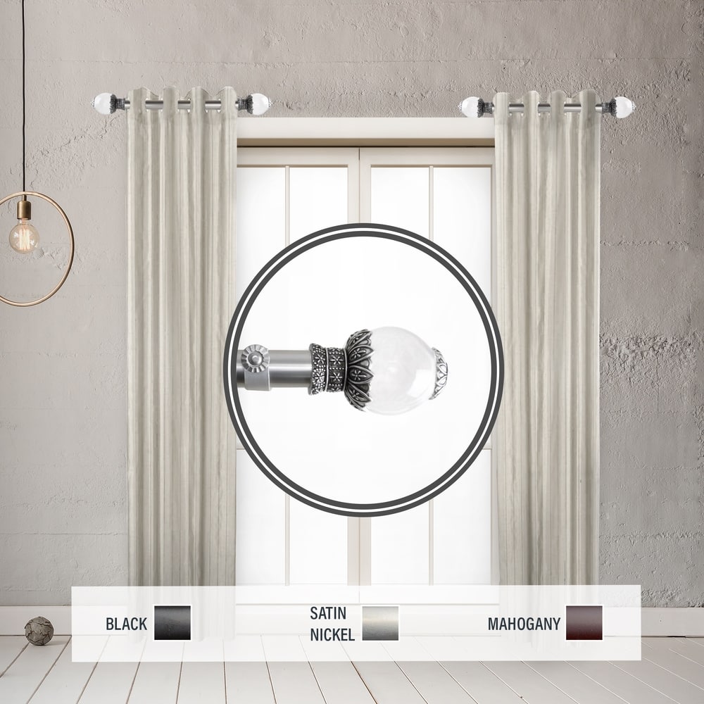 InStyleDesign Lucid 1" Side Curtain Rod 12-20 inch long (Set of 2) - 12 to 20 inches