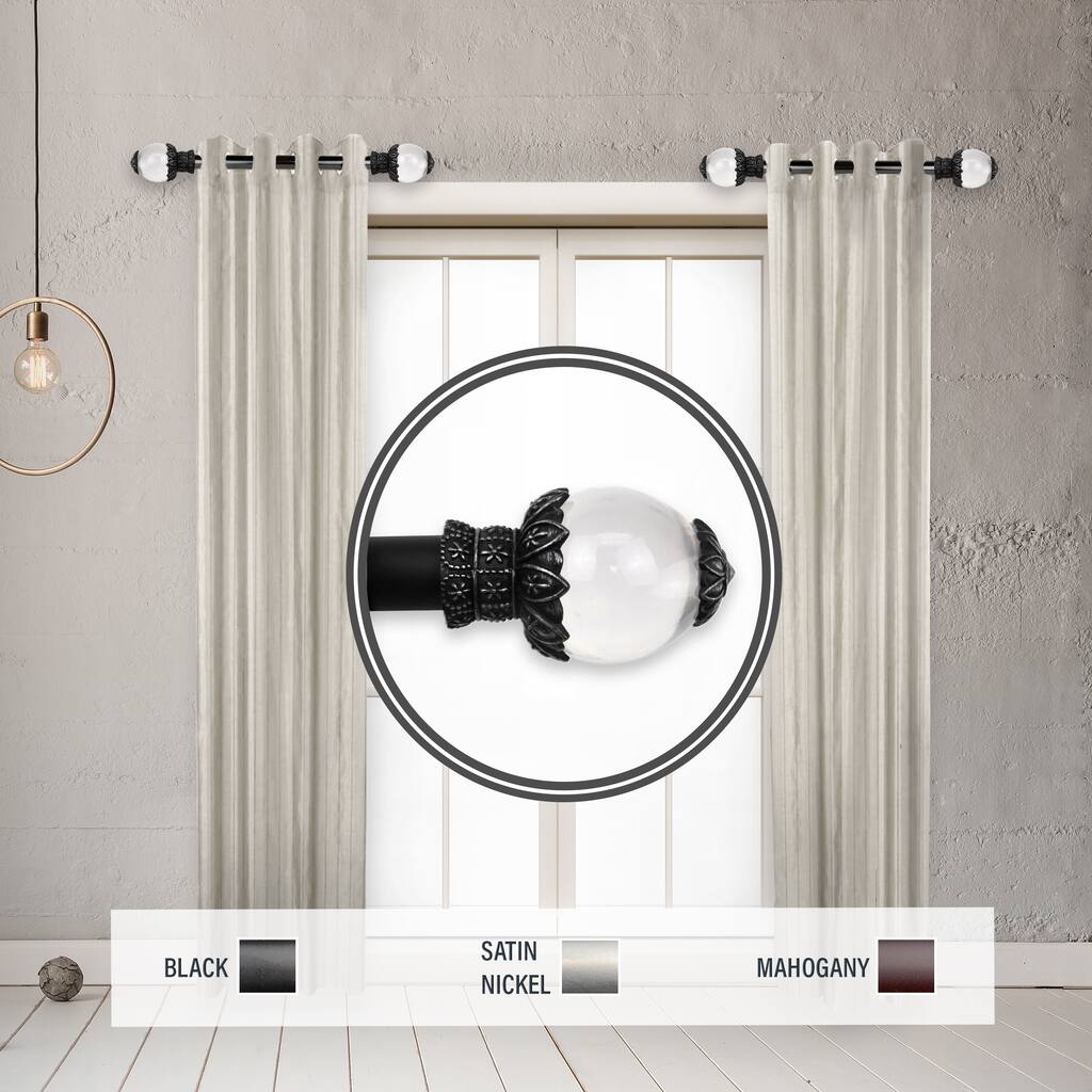 InStyleDesign Lucid 1" Side Curtain Rod 12-20 inch long (Set of 2) - 12 to 20 inches