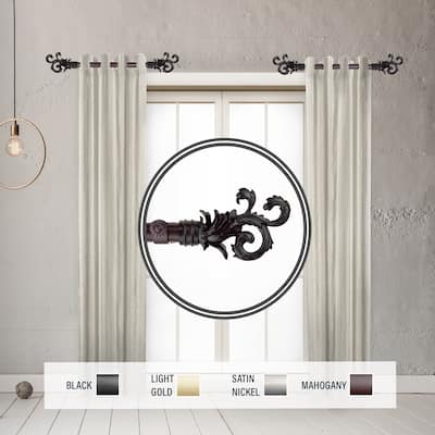 InStyleDesign Exult 1" Side Curtain Rod 12-20 inch long (Set of 2) - 12 to 20 inches