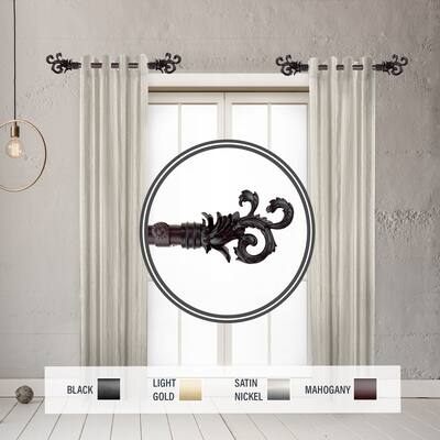 InStyleDesign Exult 1" Side Curtain Rod 12-20 inch long (Set of 2) - 12 to 20 inches