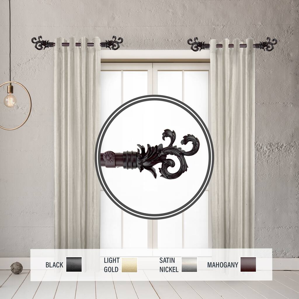 InStyleDesign Exult 1" Side Curtain Rod 12-20 inch long (Set of 2) - 12 to 20 inches