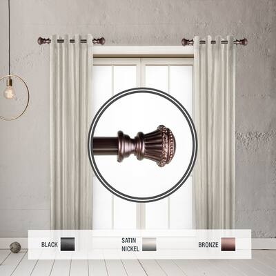 InStyleDesign Trinity 1" Side Curtain Rod 12-20 inch long (Set of 2) - 12 to 20 inches