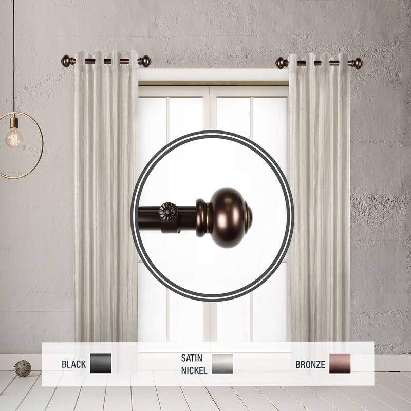 InStyleDesign Coiled 1" Side Curtain Rod 12-20 inch long (Set of 2) - 12 to 20 inches - Bronze
