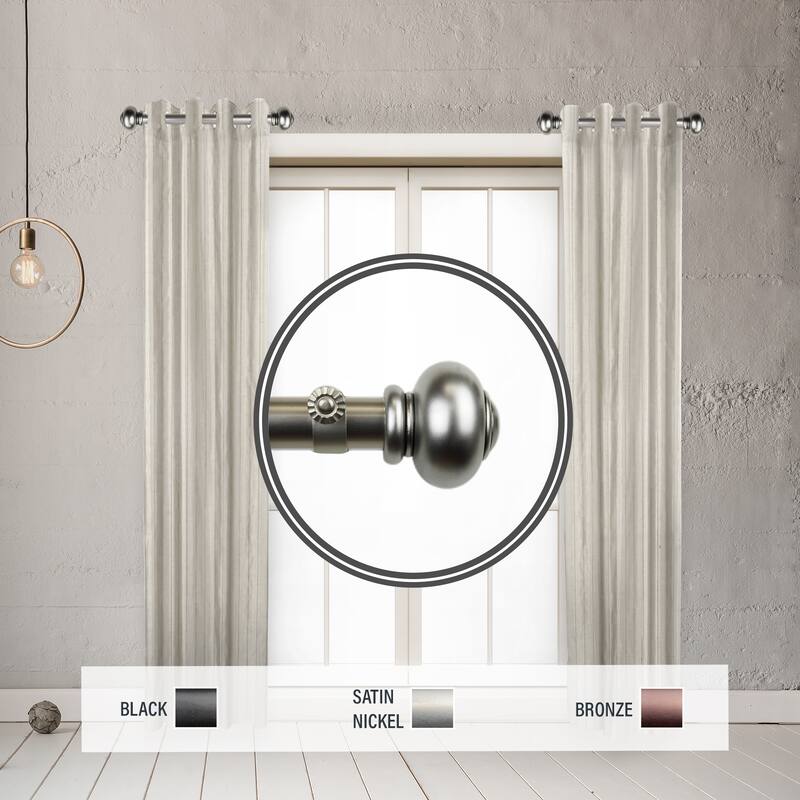 InStyleDesign Coiled 1" Side Curtain Rod 12-20 inch long (Set of 2) - 12 to 20 inches - Satin Nickel