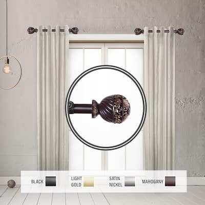 InStyleDesign Marlow 1" Side Curtain Rod 12-20 inch long (Set of 2) - 12 to 20 inches