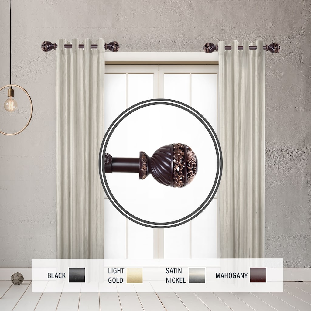 InStyleDesign Marlow 1" Side Curtain Rod 12-20 inch long (Set of 2) - 12 to 20 inches