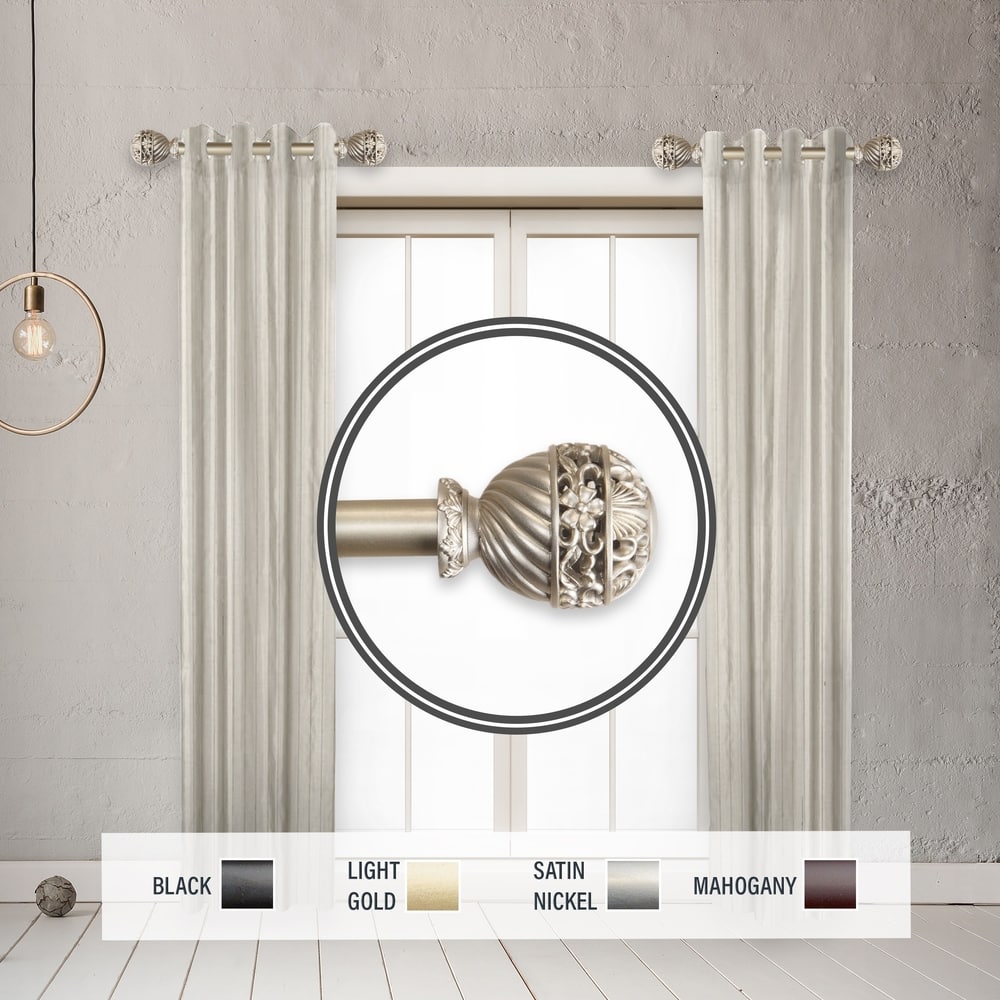 InStyleDesign Marlow 1" Side Curtain Rod 12-20 inch long (Set of 2) - 12 to 20 inches