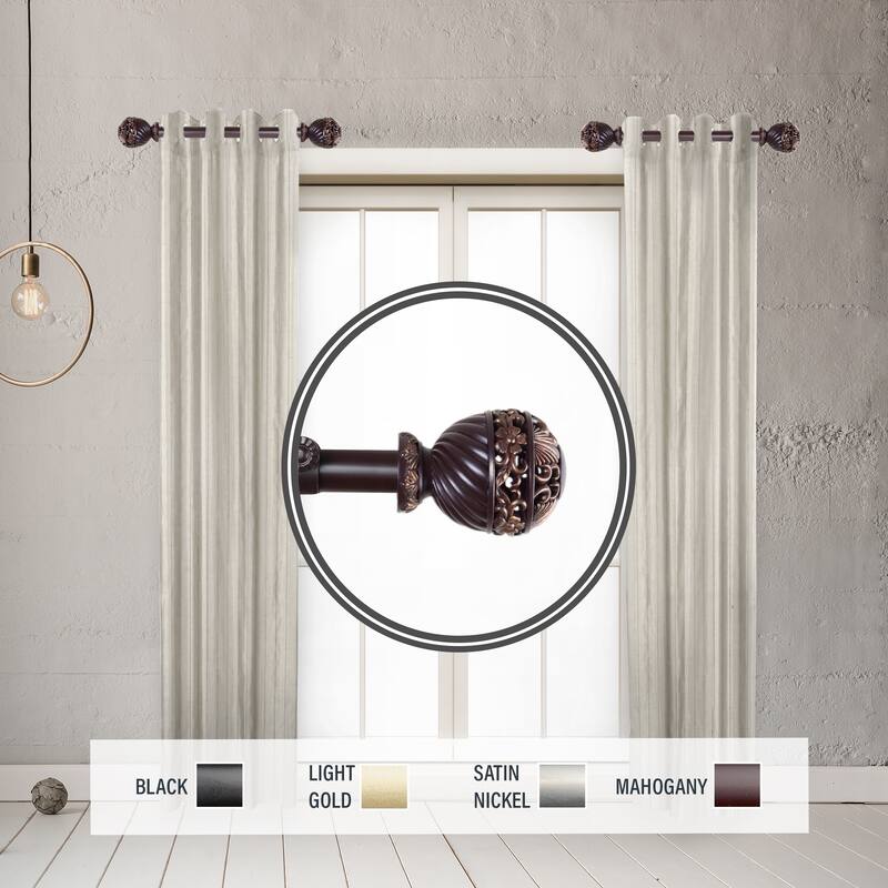 InStyleDesign Marlow 1" Side Curtain Rod 12-20 inch long (Set of 2) - 12 to 20 inches