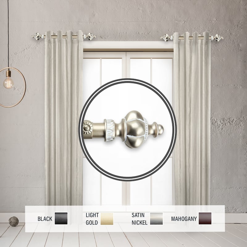 InStyleDesign Revel 1" Side Curtain Rod 12-20 inch long (Set of 2) - 12 to 20 inches - Light Gold