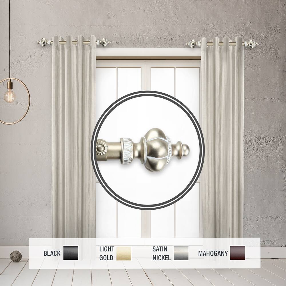 InStyleDesign Revel 1" Side Curtain Rod 12-20 inch long (Set of 2) - 12 to 20 inches