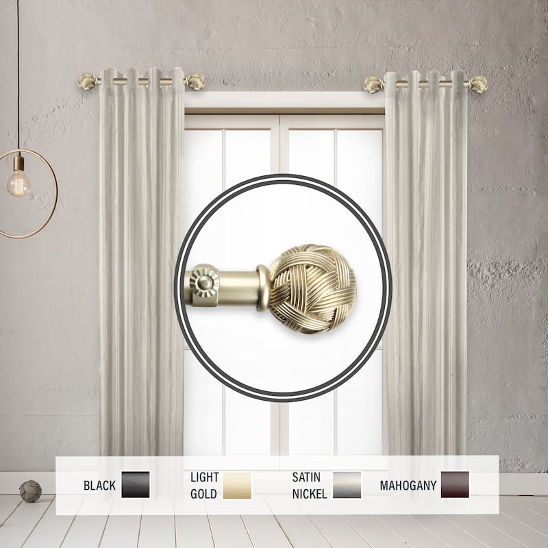 InStyleDesign Winona 1" Side Curtain Rod 12-20 inch long (Set of 2) - 12 to 20 inches - Light Gold