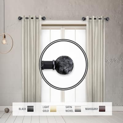 InStyleDesign Winona 1" Side Curtain Rod 12-20 inch long (Set of 2) - 12 to 20 inches