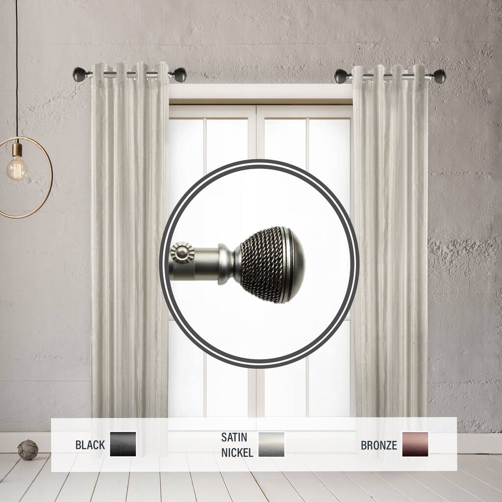 InStyleDesign Plait 1" Side Curtain Rod 12-20 inch long (Set of 2) - 12 to 20 inches