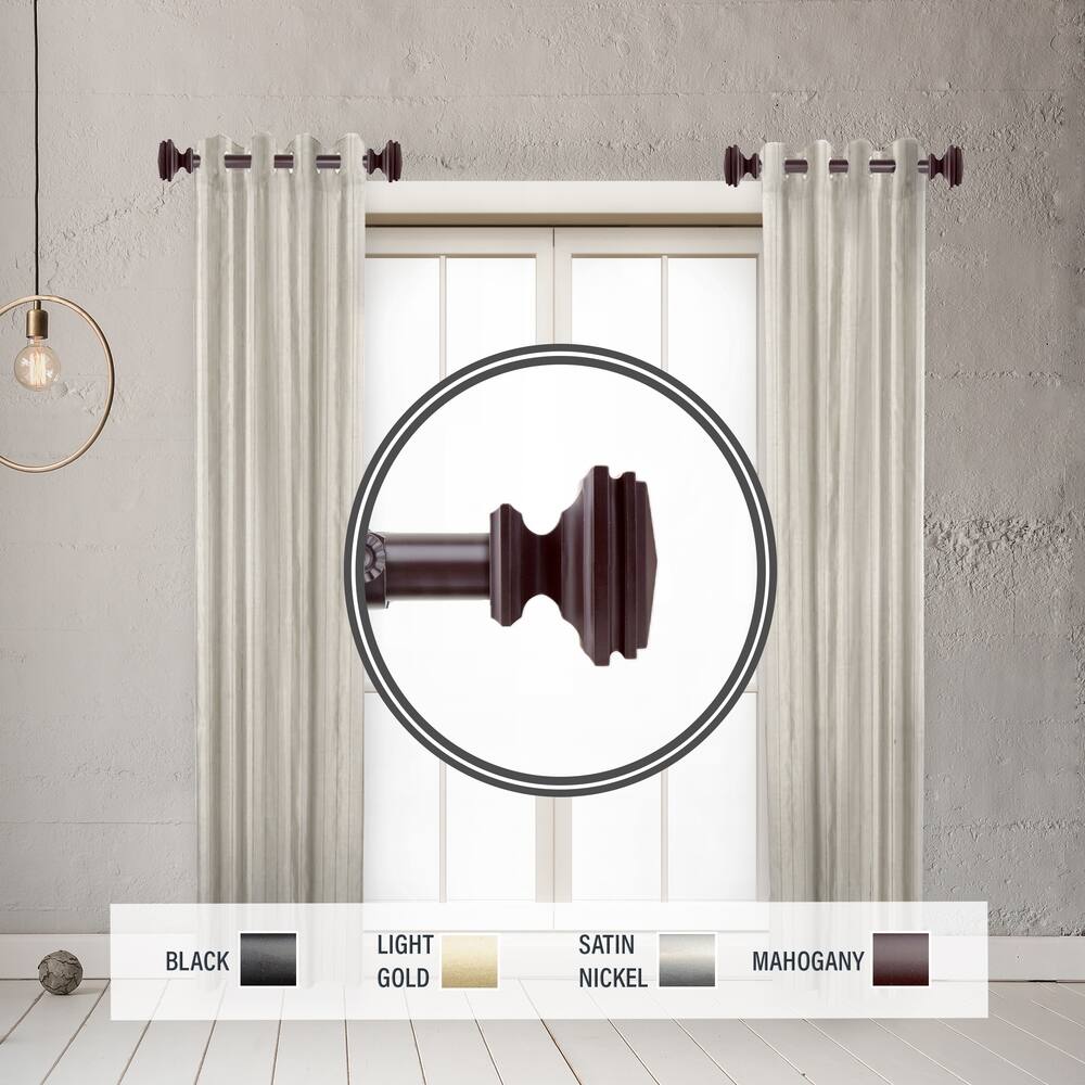 InStyleDesign Mantle 1" Side Curtain Rod 12-20 inch long (Set of 2) - 12 to 20 inches