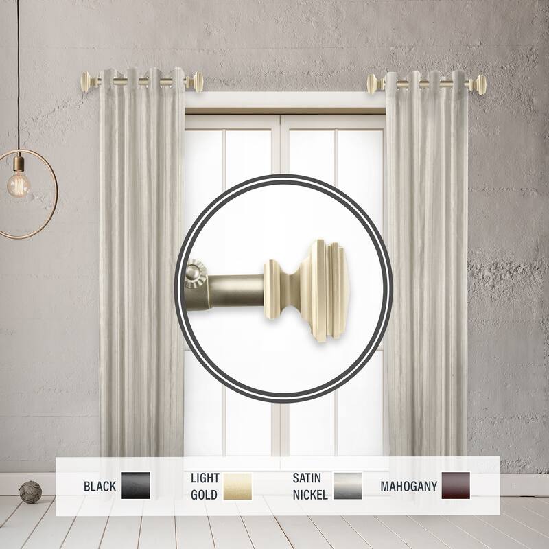 InStyleDesign Mantle 1" Side Curtain Rod 12-20 inch long (Set of 2) - 12 to 20 inches - Light Gold