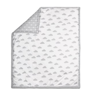 The Peanut Shell Cloud Print Cotton Quilt in Grey