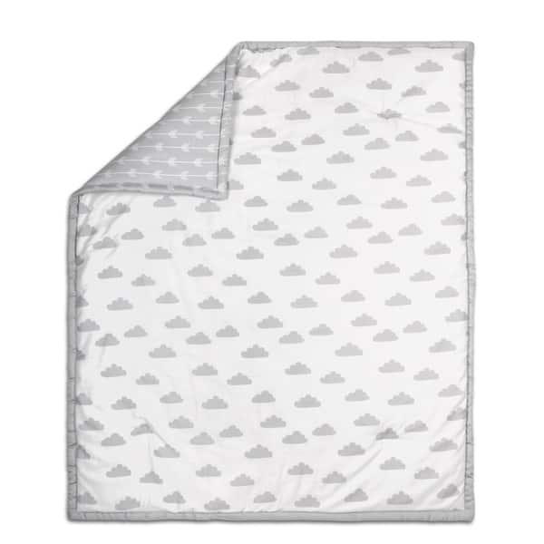 slide 1 of 1, The Peanut Shell Cloud Print Cotton Quilt in Grey