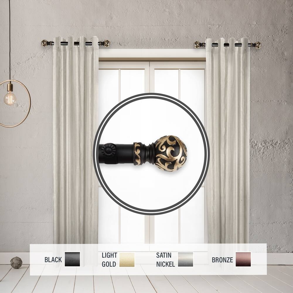 InStyleDesign Silvanus 1" Side Curtain Rod 12-20 inch long (Set of 2) - 12 to 20 inches