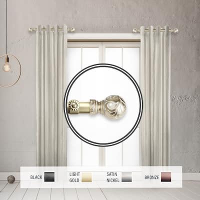 InStyleDesign Silvanus 1" Side Curtain Rod 12-20 inch long (Set of 2) - 12 to 20 inches