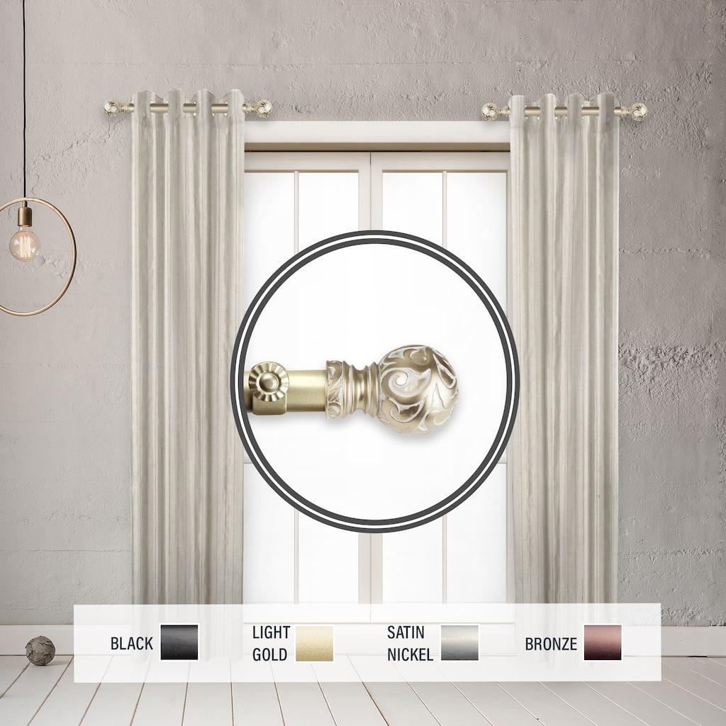 InStyleDesign Silvanus 1" Side Curtain Rod 12-20 inch long (Set of 2) - 12 to 20 inches