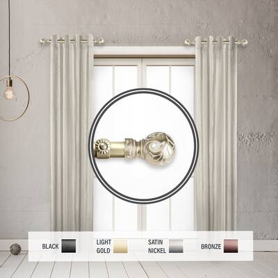 InStyleDesign Silvanus 1" Side Curtain Rod 12-20 inch long (Set of 2) - 12 to 20 inches