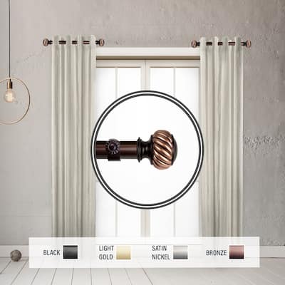 InStyleDesign Barta 1" Side Curtain Rod 12-20 inch long (Set of 2) - 12 to 20 inches