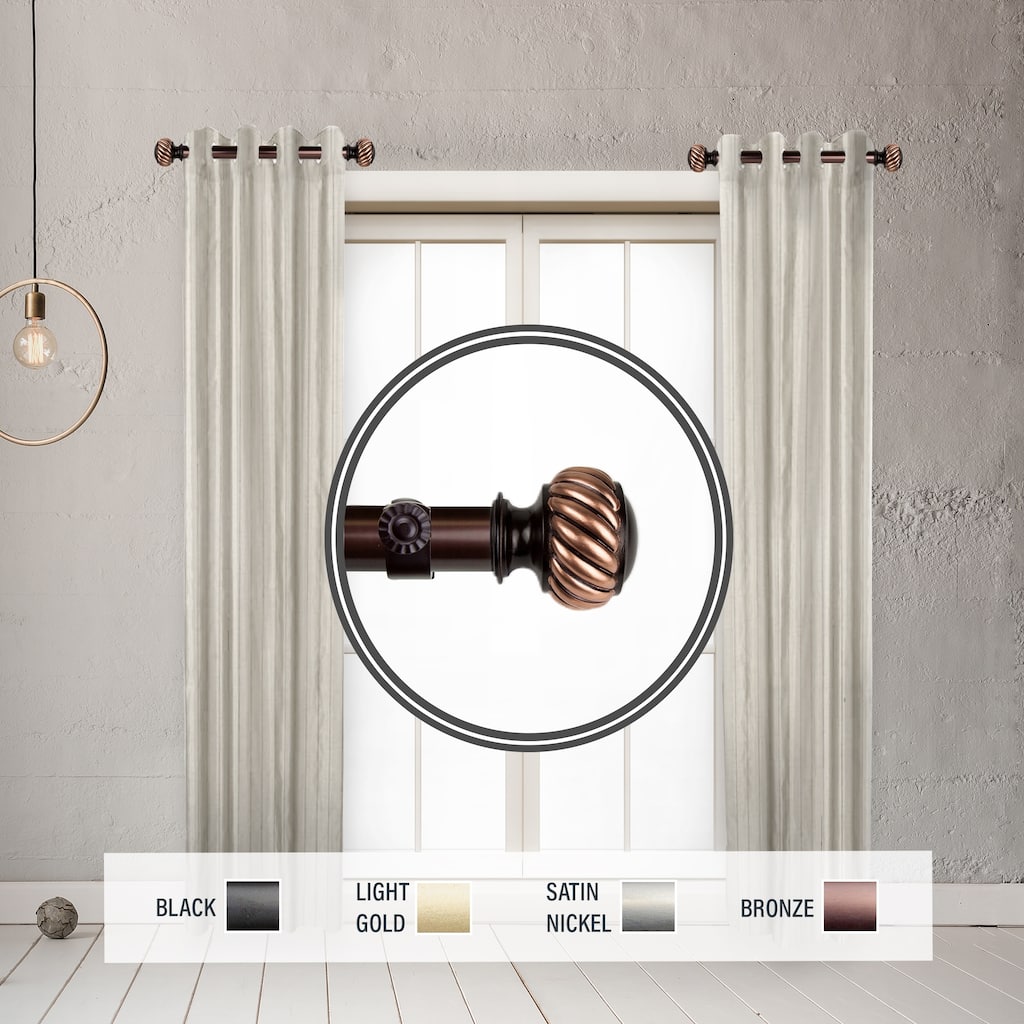 InStyleDesign Barta 1" Side Curtain Rod 12-20 inch long (Set of 2) - 12 to 20 inches