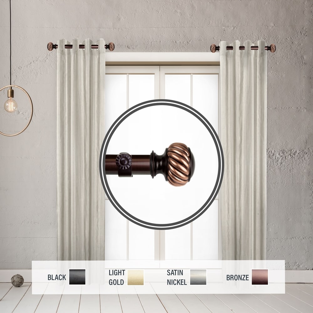 InStyleDesign Barta 1" Side Curtain Rod 12-20 inch long (Set of 2) - 12 to 20 inches