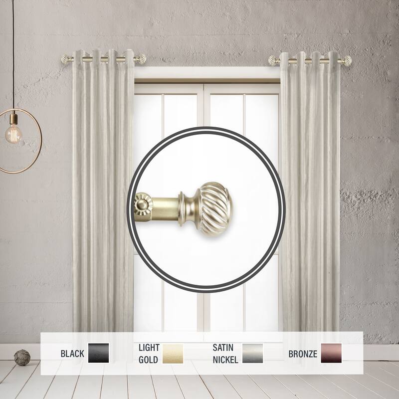 InStyleDesign Barta 1" Side Curtain Rod 12-20 inch long (Set of 2) - 12 to 20 inches - Light Gold
