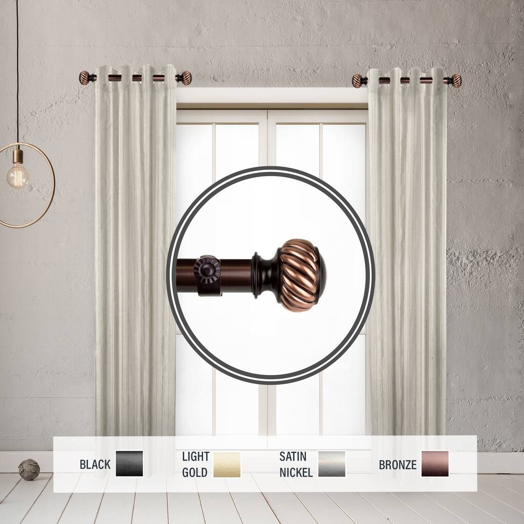 InStyleDesign Barta 1" Side Curtain Rod 12-20 inch long (Set of 2) - 12 to 20 inches