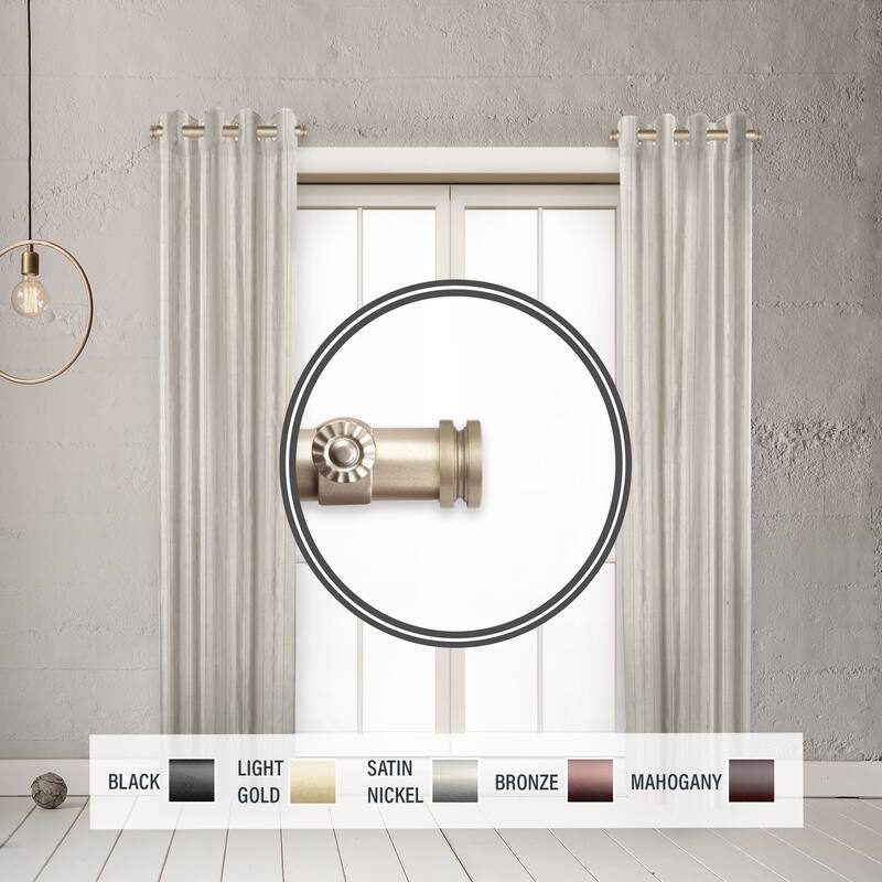 InStyleDesign Pita 1" Side Curtain Rod 12-20 inch long (Set of 2) - 12 to 20 inches - Light Gold