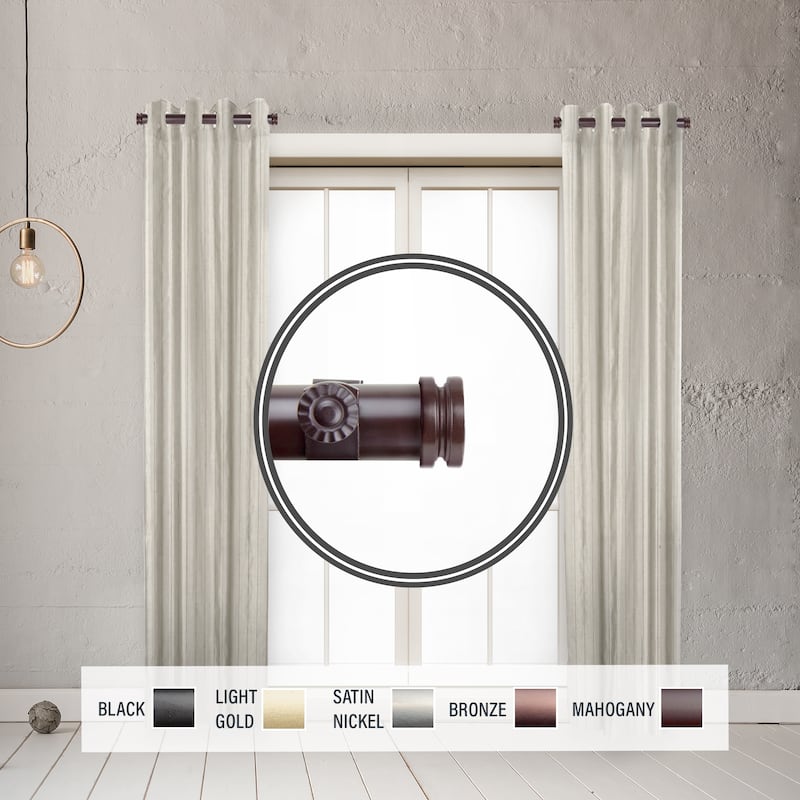 InStyleDesign Pita 1" Side Curtain Rod 12-20 inch long (Set of 2) - 12 to 20 inches - Mahogany
