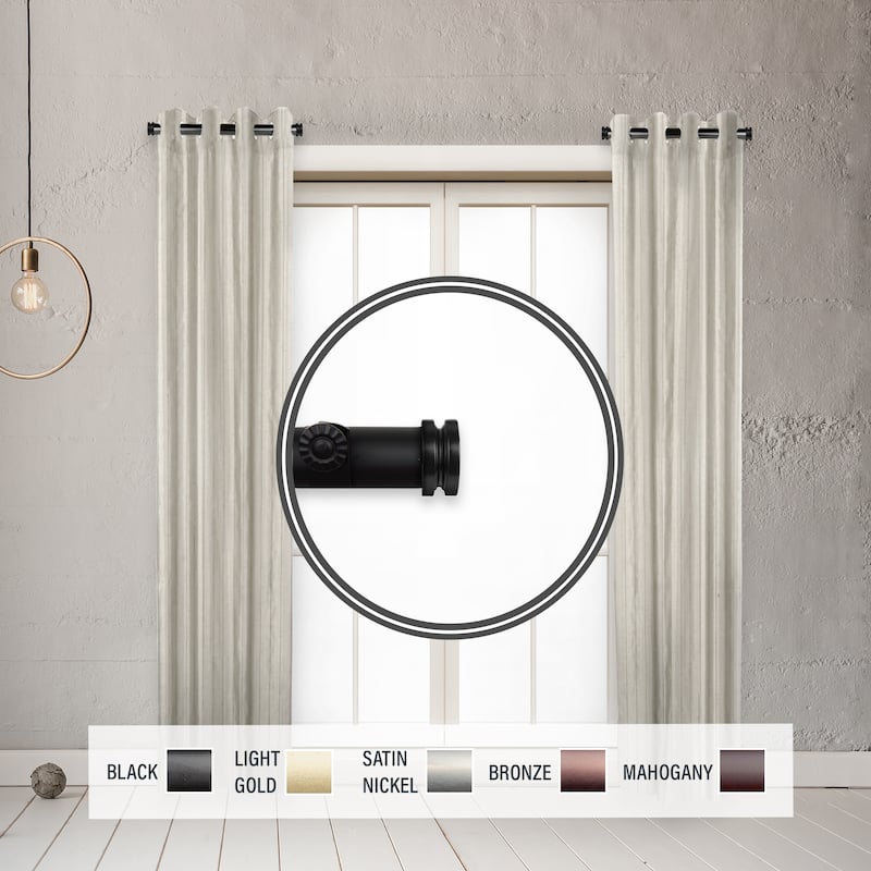 InStyleDesign Pita 1" Side Curtain Rod 12-20 inch long (Set of 2) - 12 to 20 inches - Black