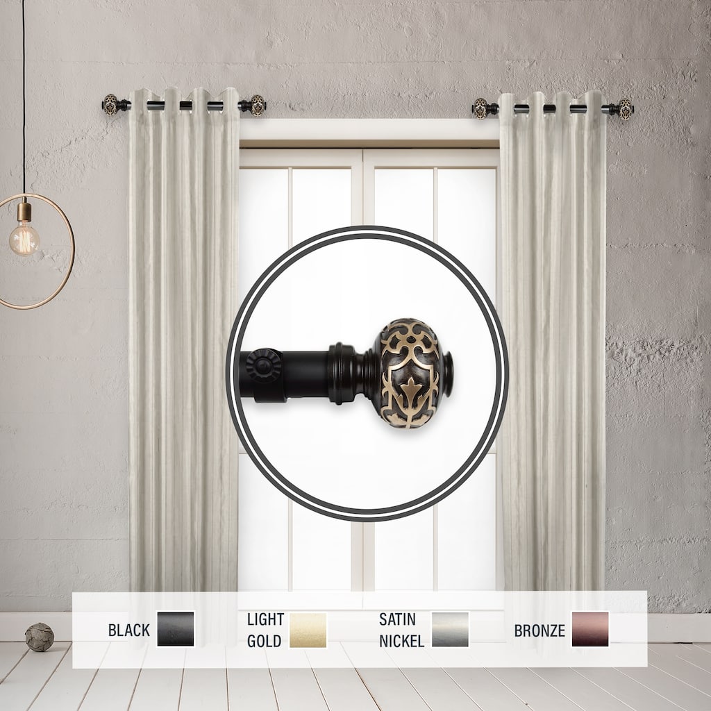 InStyleDesign Sycamore 1" Side Curtain Rod 12-20 inch long (Set of 2) - 12 to 20 inches