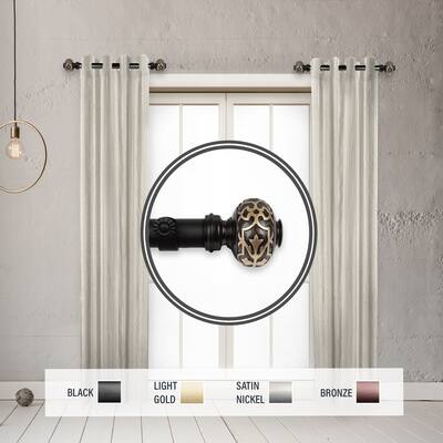 InStyleDesign Sycamore 1" Side Curtain Rod 12-20 inch long (Set of 2) - 12 to 20 inches
