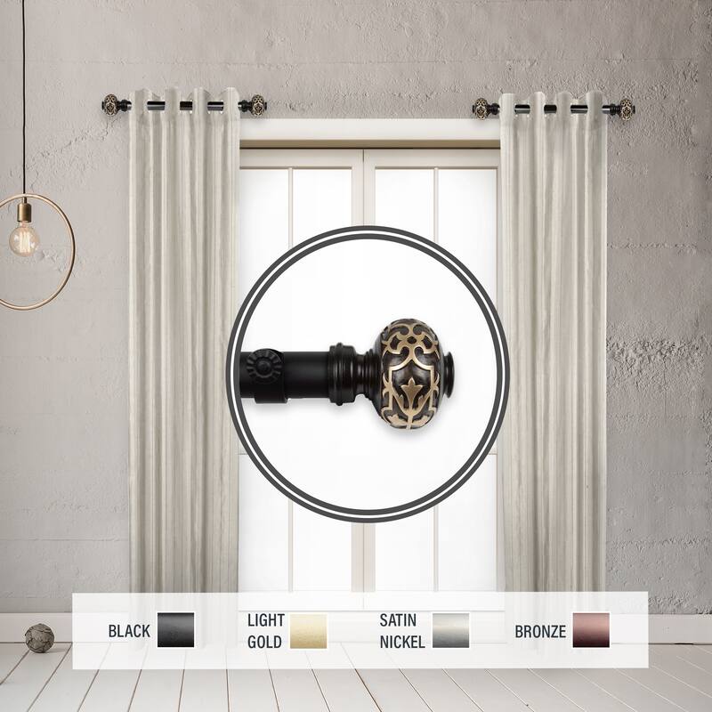 InStyleDesign Sycamore 1" Side Curtain Rod 12-20 inch long (Set of 2) - 12 to 20 inches