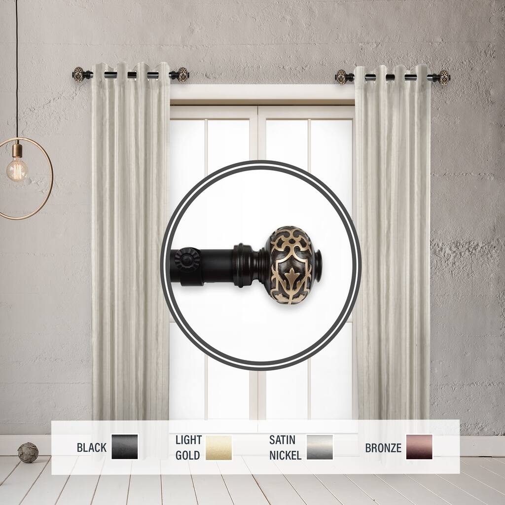 InStyleDesign Sycamore 1" Side Curtain Rod 12-20 inch long (Set of 2) - 12 to 20 inches