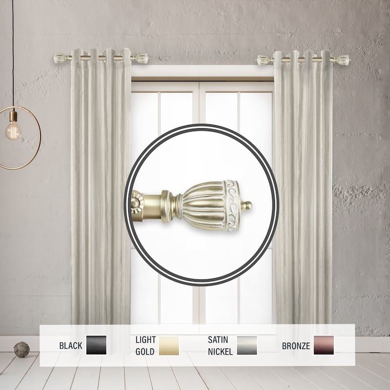 InStyleDesign Risler 1" Side Curtain Rod 12-20 inch long (Set of 2) - 12 to 20 inches - Light Gold