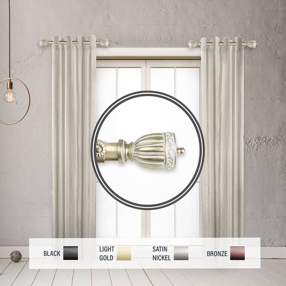 InStyleDesign Risler 1" Side Curtain Rod 12-20 inch long (Set of 2) - 12 to 20 inches