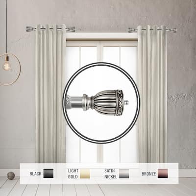 InStyleDesign Risler 1" Side Curtain Rod 12-20 inch long (Set of 2) - 12 to 20 inches