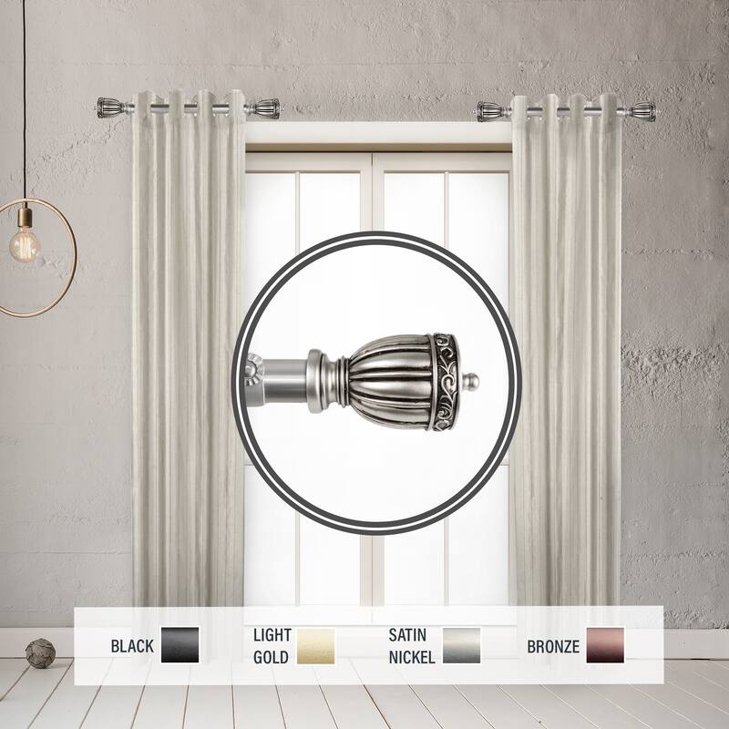 InStyleDesign Risler 1" Side Curtain Rod 12-20 inch long (Set of 2) - 12 to 20 inches